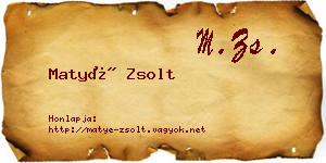 Matyé Zsolt névjegykártya